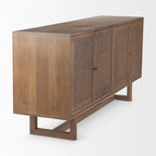 Credenza a 4 ante in legno massello di mango marrone chiaro/marrone medio, montaggio da 1 persona