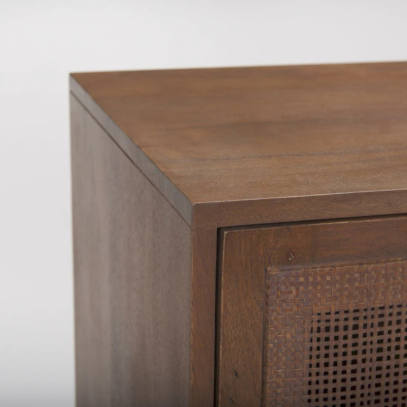 Credenza a 4 ante in legno massello di mango marrone chiaro/marrone medio, montaggio da 1 persona
