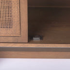 Credenza a 4 ante in legno massello di mango marrone chiaro/marrone medio, montaggio da 1 persona