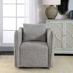 Poltrona girevole accentata Uttermost Corben 29 con braccioli Shelter e struttura in legno