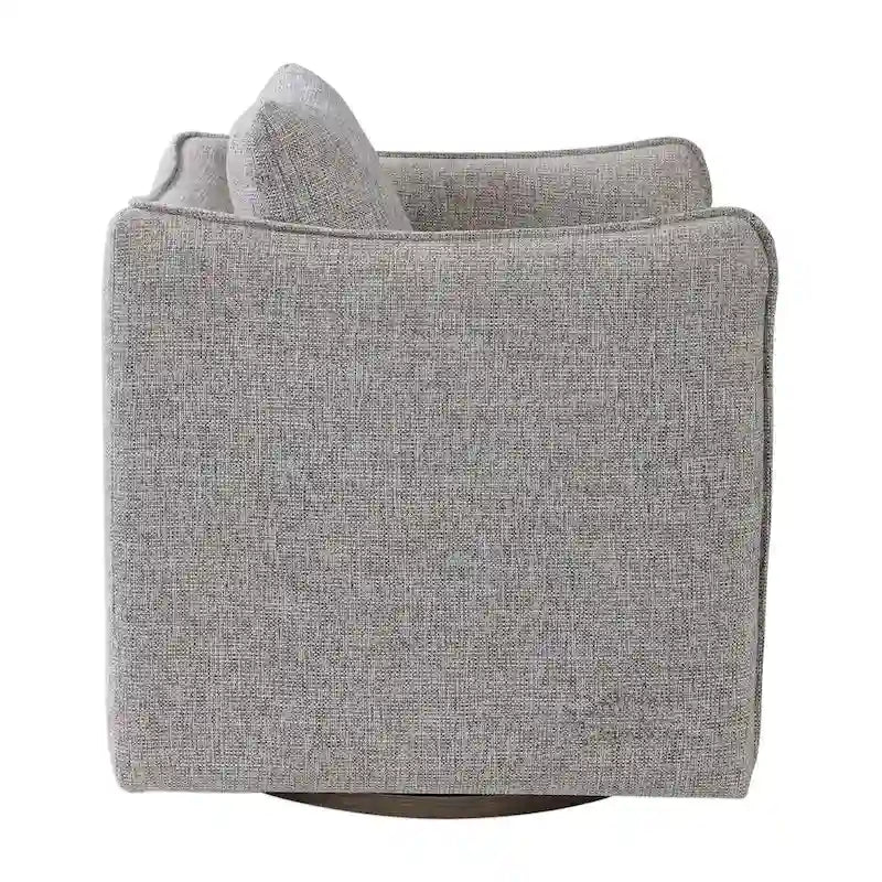 Poltrona girevole accentata Uttermost Corben 29 con braccioli Shelter e struttura in legno