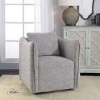 Poltrona girevole accentata Uttermost Corben 29 con braccioli Shelter e struttura in legno