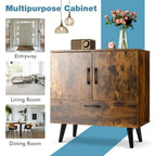 Mobiletto moderno da pavimento con 2 ante e 1 cassetto estraibile - 30 x 16 x 31 (L x P x A)