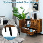Mobiletto moderno da pavimento con 2 ante e 1 cassetto estraibile - 30 x 16 x 31 (L x P x A)