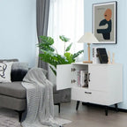 Mobiletto moderno da pavimento con 2 ante e 1 cassetto estraibile - 30 x 16 x 31 (L x P x A)