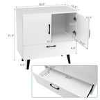 Mobiletto moderno da pavimento con 2 ante e 1 cassetto estraibile - 30 x 16 x 31 (L x P x A)