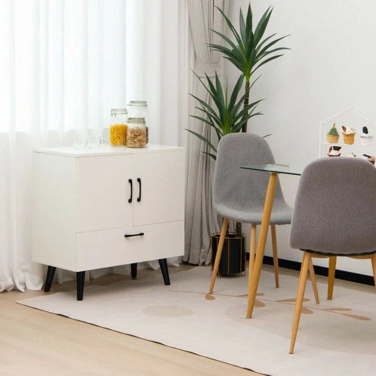 Mobiletto moderno da pavimento con 2 ante e 1 cassetto estraibile - 30 x 16 x 31 (L x P x A)