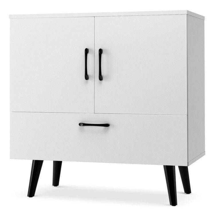 Mobiletto moderno da pavimento con 2 ante e 1 cassetto estraibile - 30 x 16 x 31 (L x P x A)
