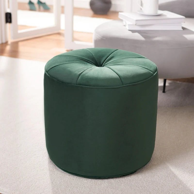Pouf/Ottoman a cilindro in velluto Mukades di SAFAVIEH