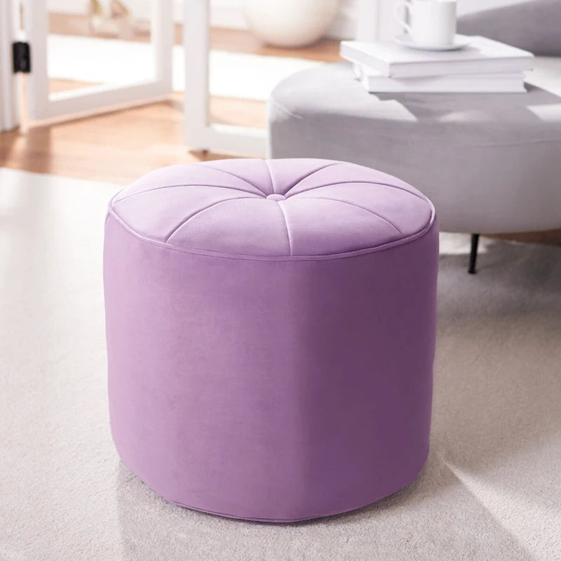 Pouf/Ottoman a cilindro in velluto Mukades di SAFAVIEH