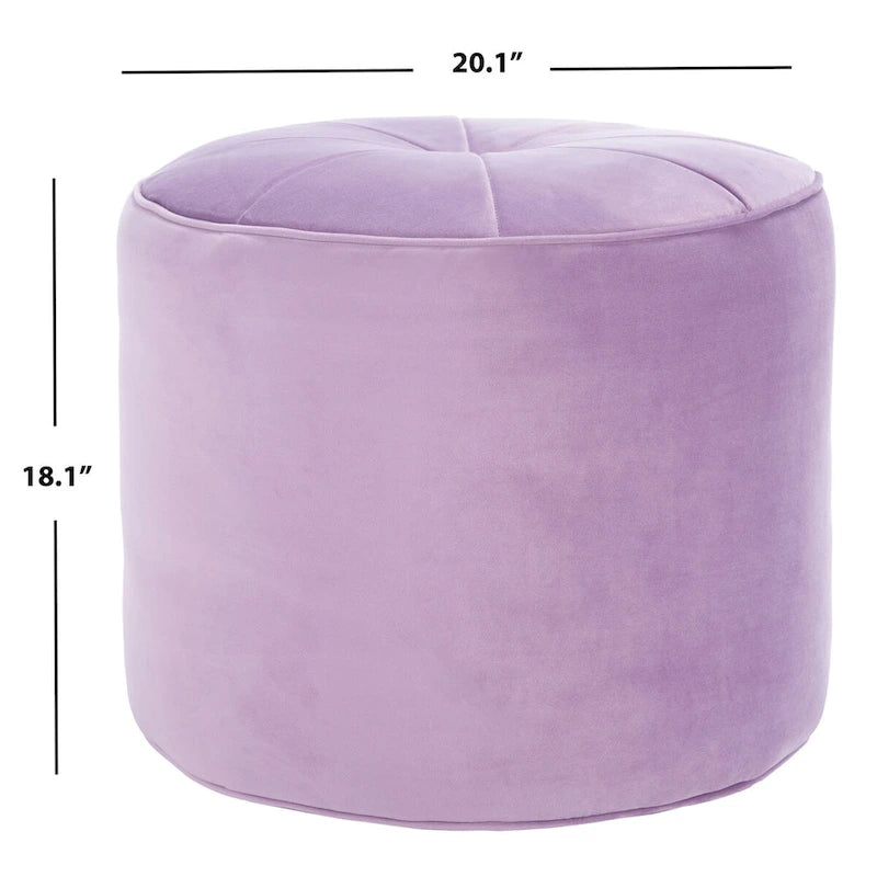 Pouf/Ottoman a cilindro in velluto Mukades di SAFAVIEH