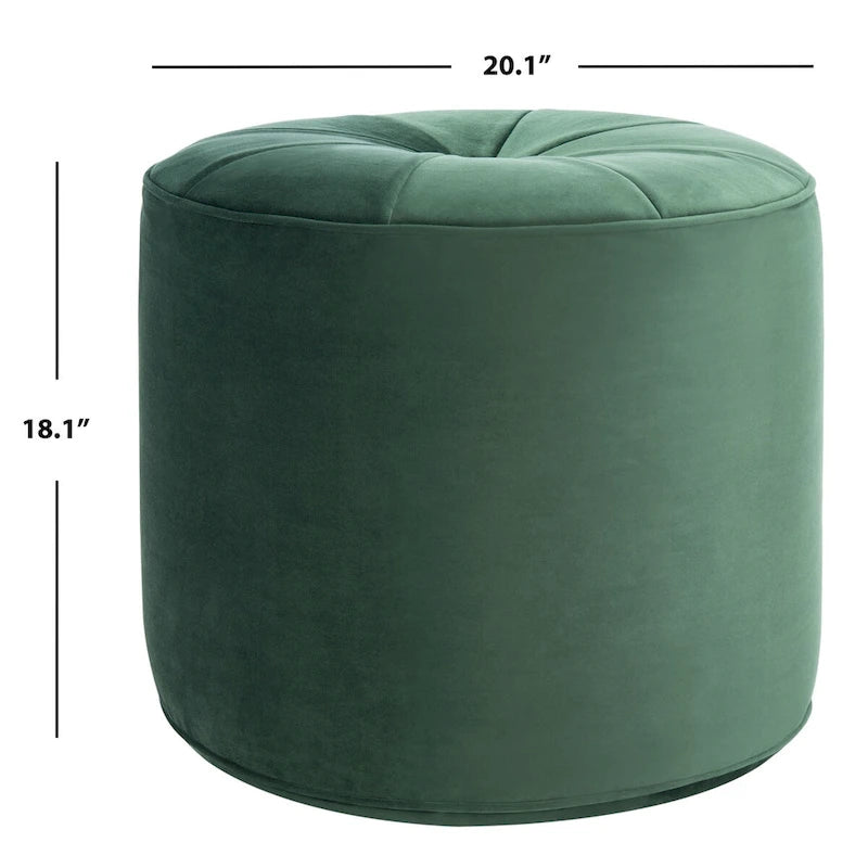 Pouf/Ottoman a cilindro in velluto Mukades di SAFAVIEH