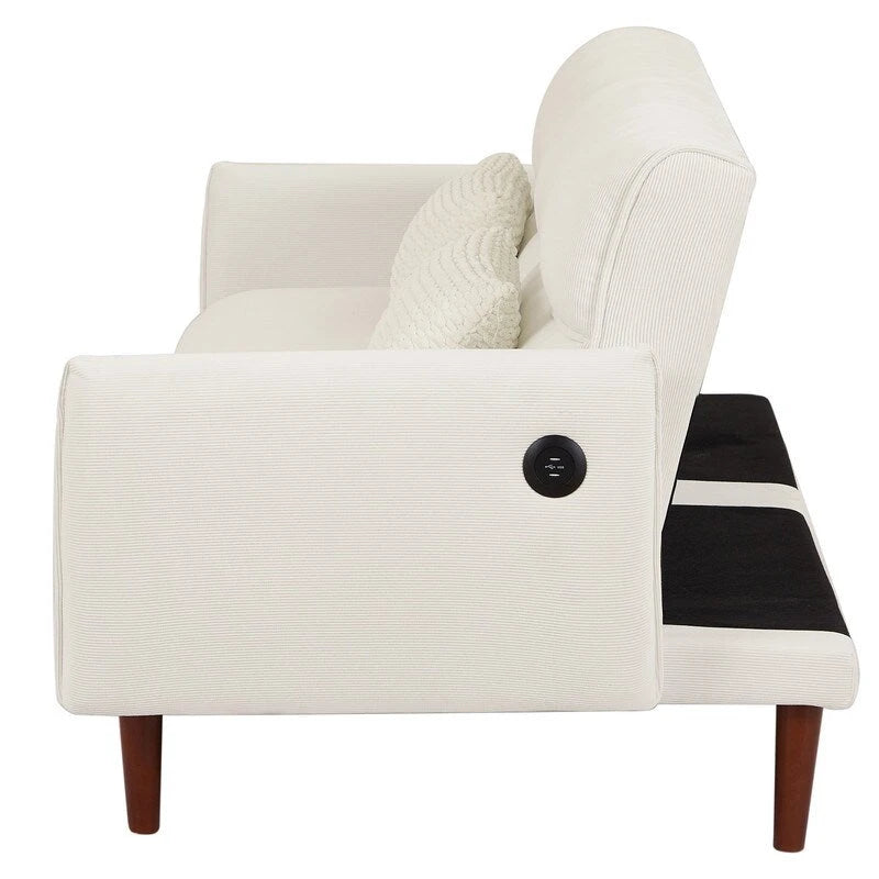 Divano letto futon convertibile GEITIN con 2 cuscini