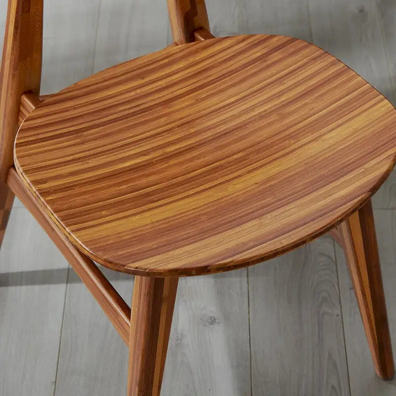 Sedia da pranzo in bambù marrone/ambra/naturale, stile metà secolo, set da 2
