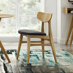 Sedia da pranzo in bambù marrone/ambra/naturale, stile metà secolo, set da 2