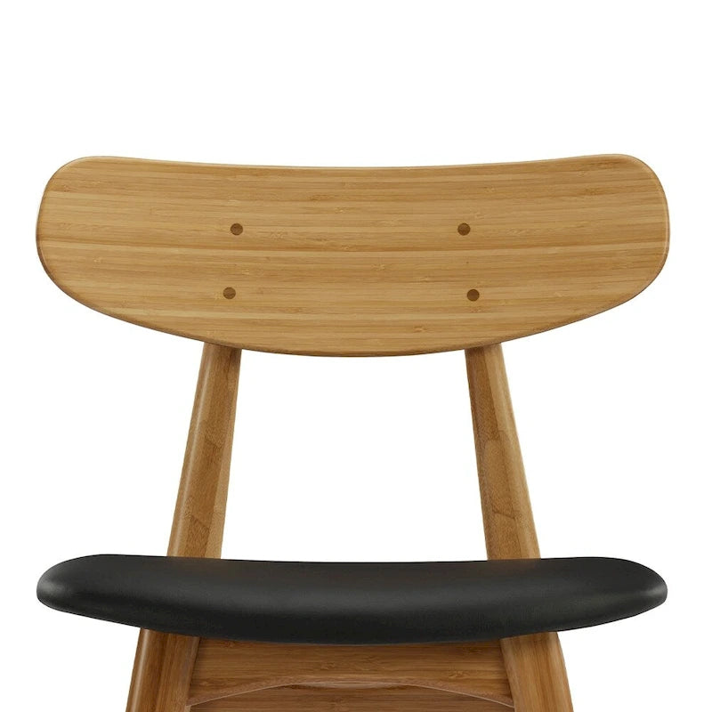 Sedia da pranzo in bambù marrone/ambra/naturale, stile metà secolo, set da 2