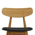 Sedia da pranzo in bambù marrone/ambra/naturale, stile metà secolo, set da 2