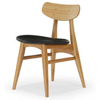 Sedia da pranzo in bambù marrone/ambra/naturale, stile metà secolo, set da 2