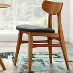 Sedia da pranzo in bambù marrone/ambra/naturale, stile metà secolo, set da 2