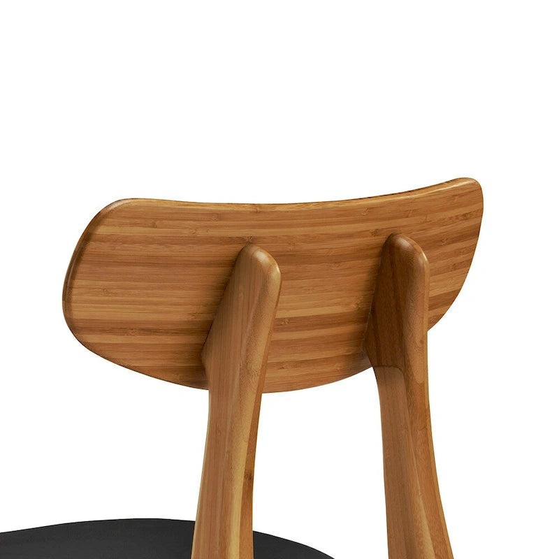 Sedia da pranzo in bambù marrone/ambra/naturale, stile metà secolo, set da 2