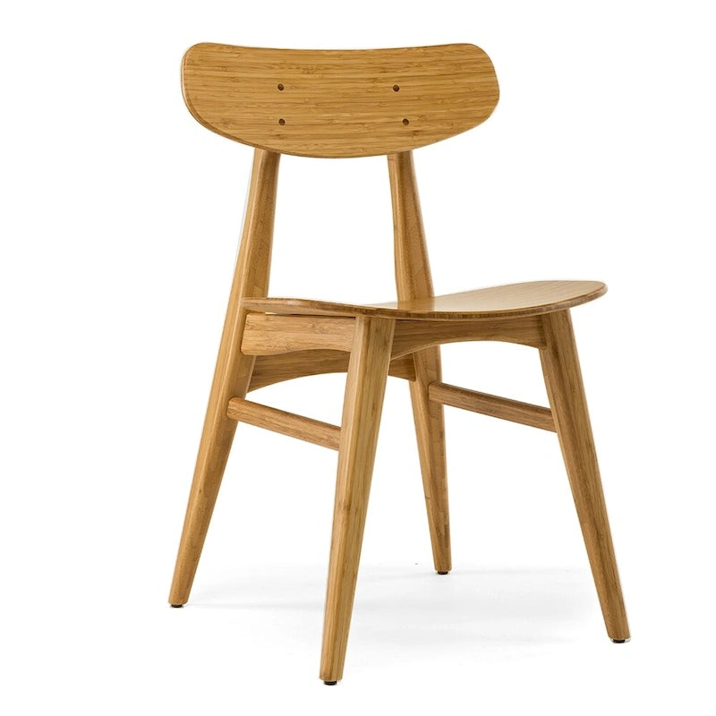 Sedia da pranzo in bambù marrone/ambra/naturale, stile metà secolo, set da 2