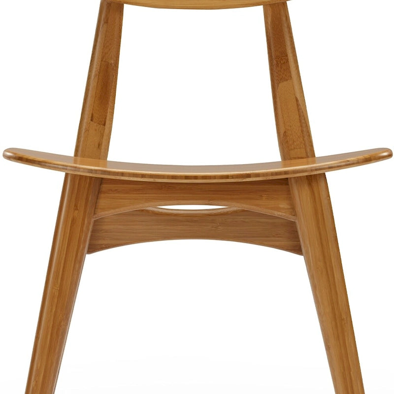Sedia da pranzo in bambù marrone/ambra/naturale, stile metà secolo, set da 2