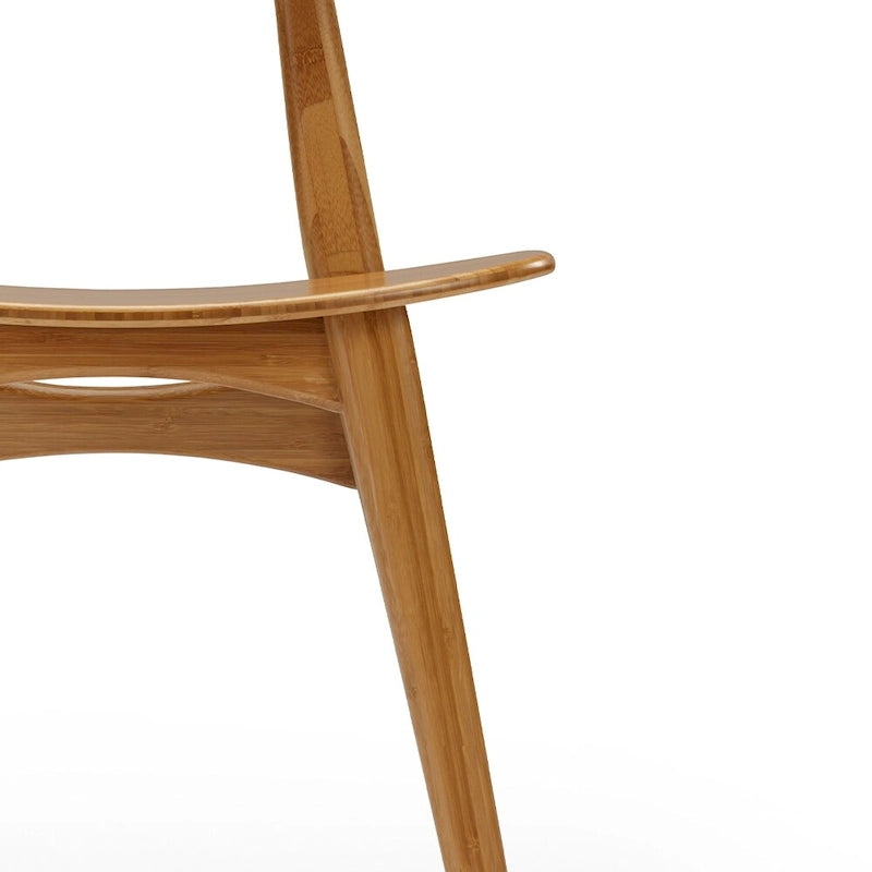 Sedia da pranzo in bambù marrone/ambra/naturale, stile metà secolo, set da 2