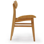 Sedia da pranzo in bambù marrone/ambra/naturale, stile metà secolo, set da 2