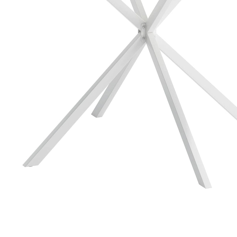 Tavolo da pranzo rotondo bianco/nero, gambe incrociate, 2-4 posti a sedere