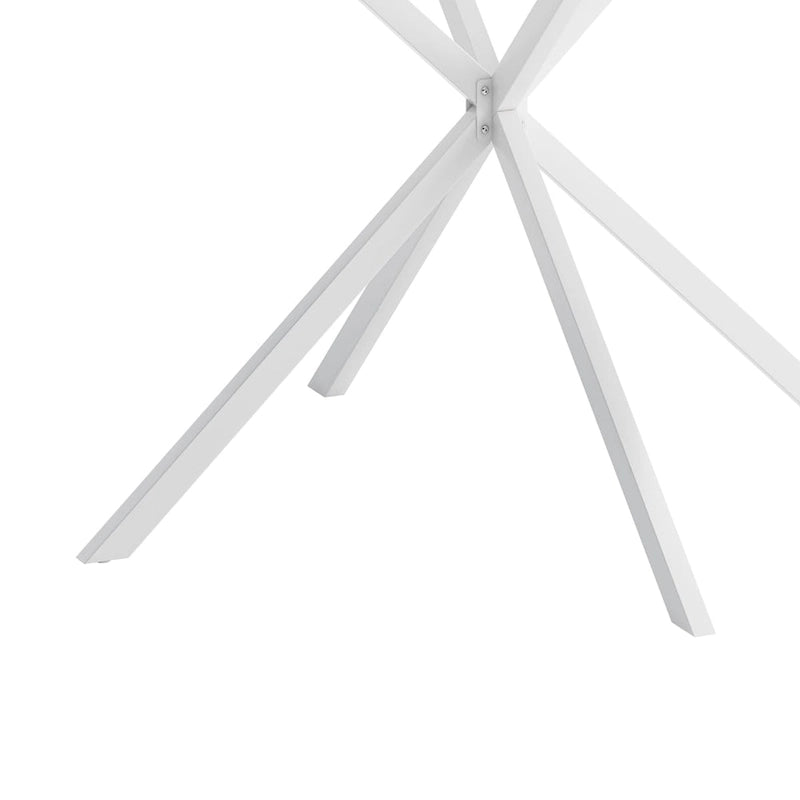 Tavolo da pranzo rotondo bianco/nero, gambe incrociate, 2-4 posti a sedere