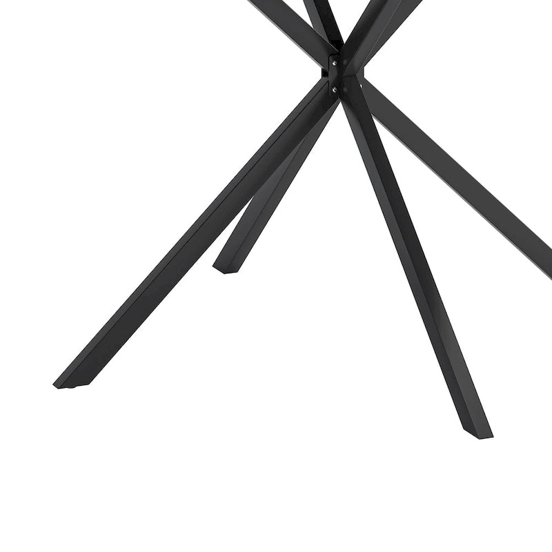 Tavolo da pranzo rotondo bianco/nero, gambe incrociate, 2-4 posti a sedere