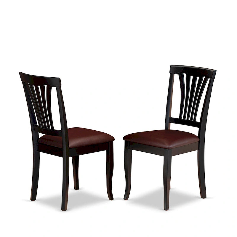 Set da pranzo 7 pezzi East West Furniture – un tavolo da pranzo e 6 sedie da sala da pranzo in similpelle, 42x60 pollici, nero