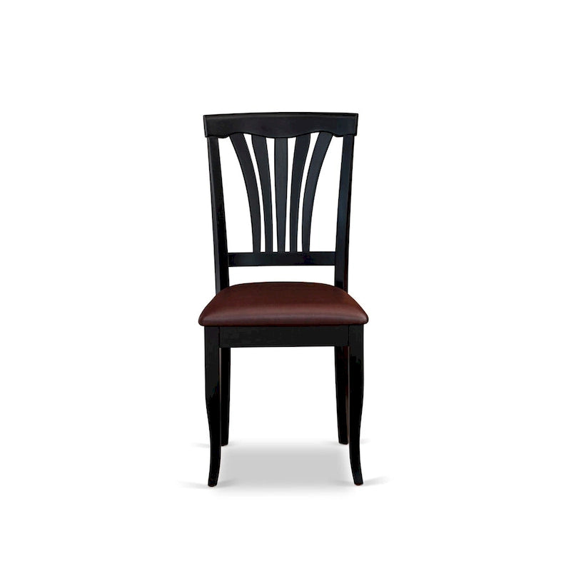 Set da pranzo 7 pezzi East West Furniture – un tavolo da pranzo e 6 sedie da sala da pranzo in similpelle, 42x60 pollici, nero
