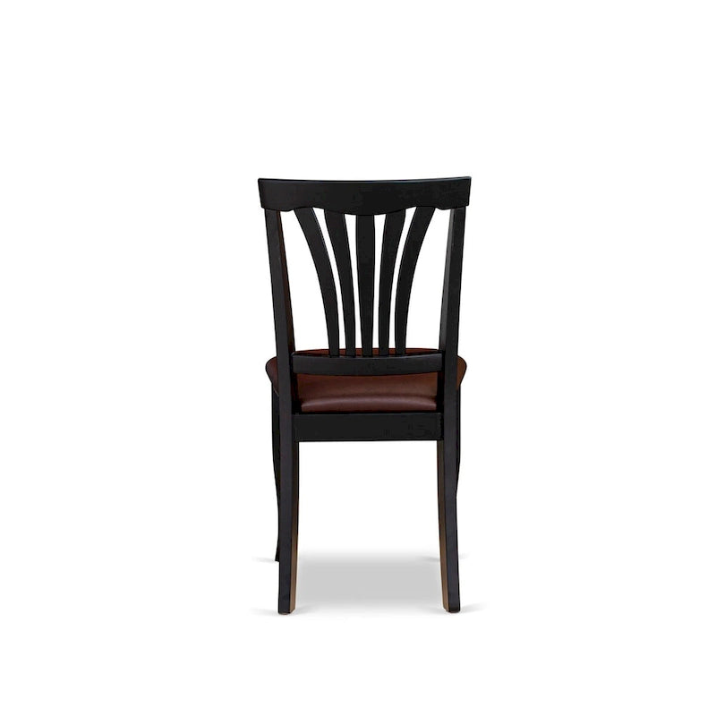 Set da pranzo 7 pezzi East West Furniture – un tavolo da pranzo e 6 sedie da sala da pranzo in similpelle, 42x60 pollici, nero