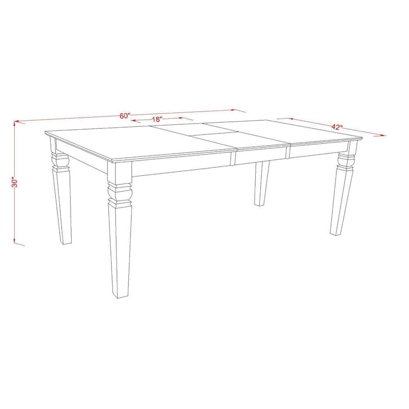 Set da pranzo 7 pezzi East West Furniture – un tavolo da pranzo e 6 sedie da sala da pranzo in similpelle, 42x60 pollici, nero