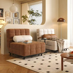 Sedia letto convertibile in velluto a coste beige/cammello, singola