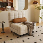Sedia letto convertibile in velluto a coste beige/cammello, singola