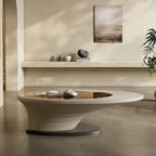 Tavolino da Caffè Ovale in Vetro Temperato Grigio, Struttura in Acciaio, 129,5 cm L × 65 cm P × 36,5 cm H