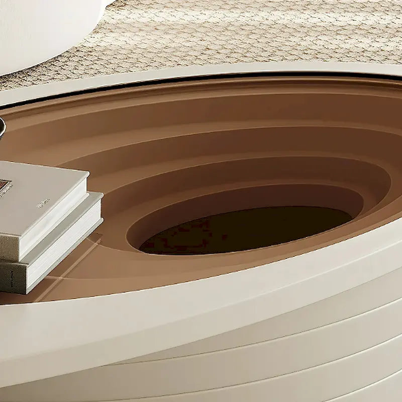 Tavolino da Caffè Ovale in Vetro Temperato Grigio, Struttura in Acciaio, 129,5 cm L × 65 cm P × 36,5 cm H