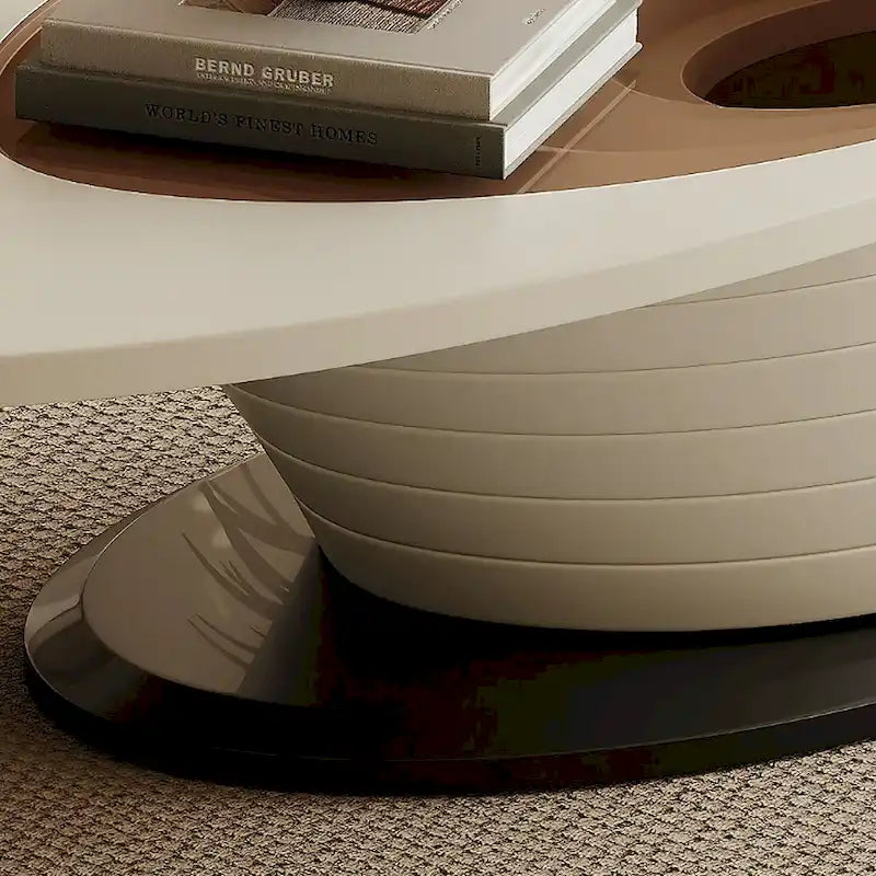Tavolino da Caffè Ovale in Vetro Temperato Grigio, Struttura in Acciaio, 129,5 cm L × 65 cm P × 36,5 cm H